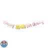 MEDIMQC Rose Gold Happy 80th Birthday Banner Sign Gold Glitter 80 Years Birthday Party Decorations Supplies Anniversary Celebration Backdrop Pre-Assembled