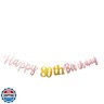 MEDIMQC Rose Gold Happy 80th Birthday Banner Sign Gold Glitter 80 Years Birthday Party Decorations Supplies Anniversary Celebration Backdrop Pre-Assembled