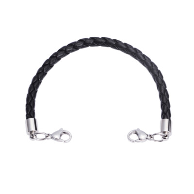 Medical Alert ID Black Leather Bolo Replacement Bracelet Strand - 6 Sizes!
