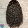 Emistar Curly V Part Wig Wear And Go Glueless U Part Wig Natural Black Synthtic Hair Soft As Human Hair Water Wave Half Wigs For Black Women (Black, 26 Inch)
