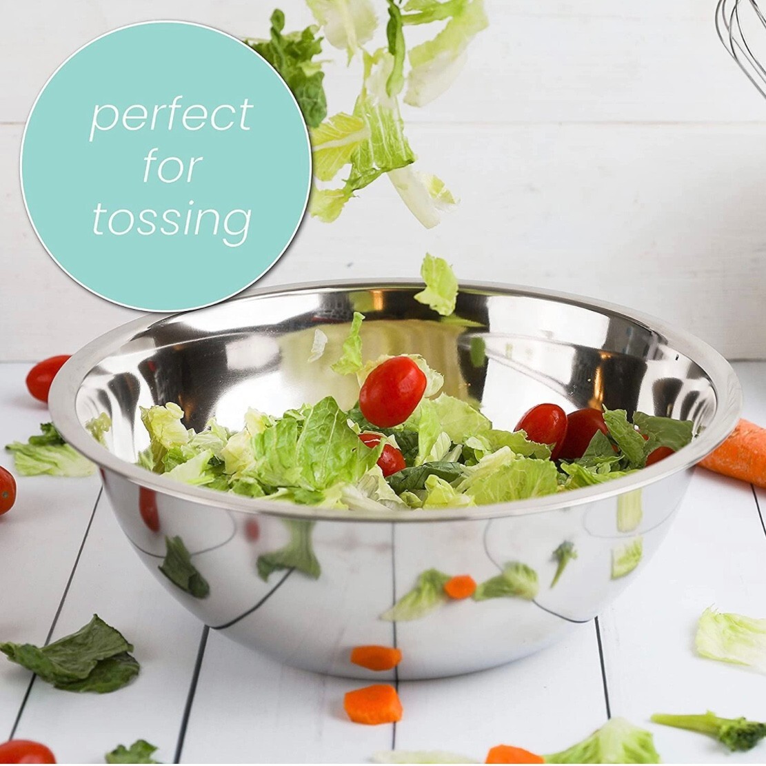 Stainless Steel Mixing Bowls Set of 4 Bowl 0.75, 1.5, 3, 5 Qt Cooking Prepping