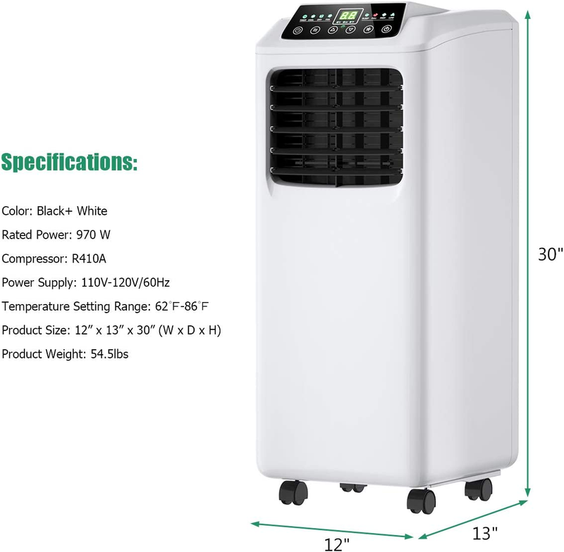 8000 BTU Portable Air Conditioner, 3-In-1 Air Cooler W/Built-In Dehumidifier, Fa