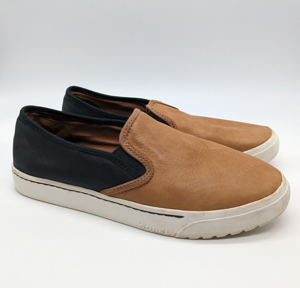 Casual Shoes Leather Brown Black Sz 10