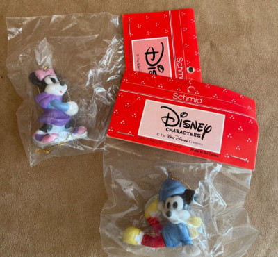 Schmid Mickey & Minnie Mouse Ice Skating Disney Hanging Ornament vintage