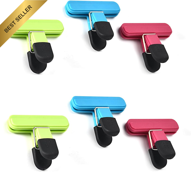 6 Inch Large Chip Bag Clips 6 Pack Assorted Sizes Food Bag Clips Plastic Heavy S