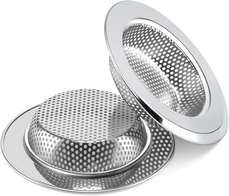 2PCS Sink Drain Strainer Set, Stainless Steel