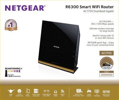 Netgear R6300v2CH AC1750 Smart Wifi Router Dual band