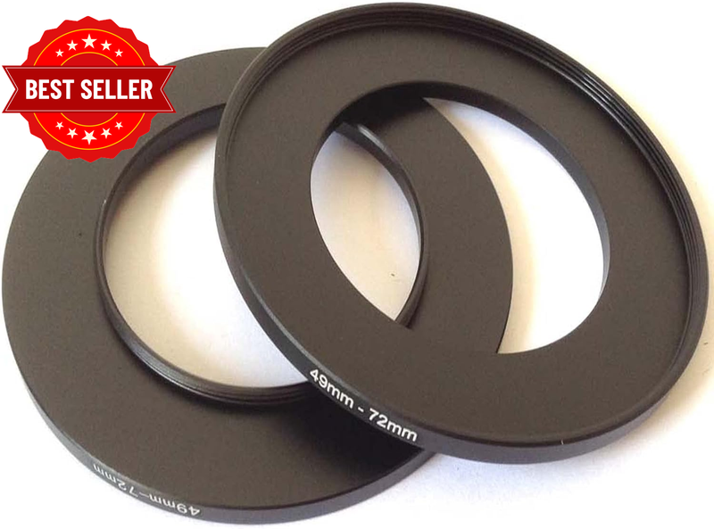 2X Black 49-72Mm Step up Rings D-SLR Video Camera Lens Connect Size 49Mm to 72Mm