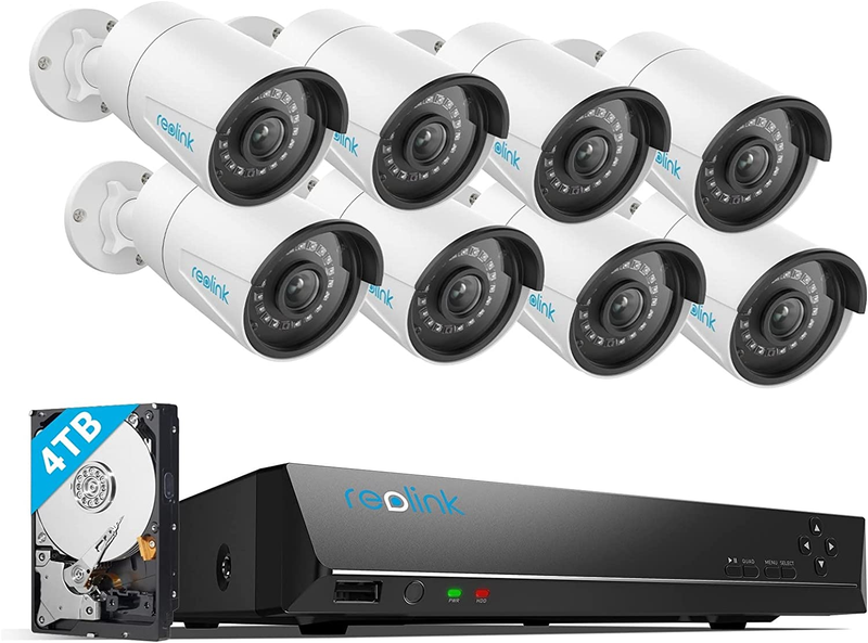REOLINK 16CH 5MP Home Security Camera System, 8Pcs Wired 5MP Outdoor Poe IP Came