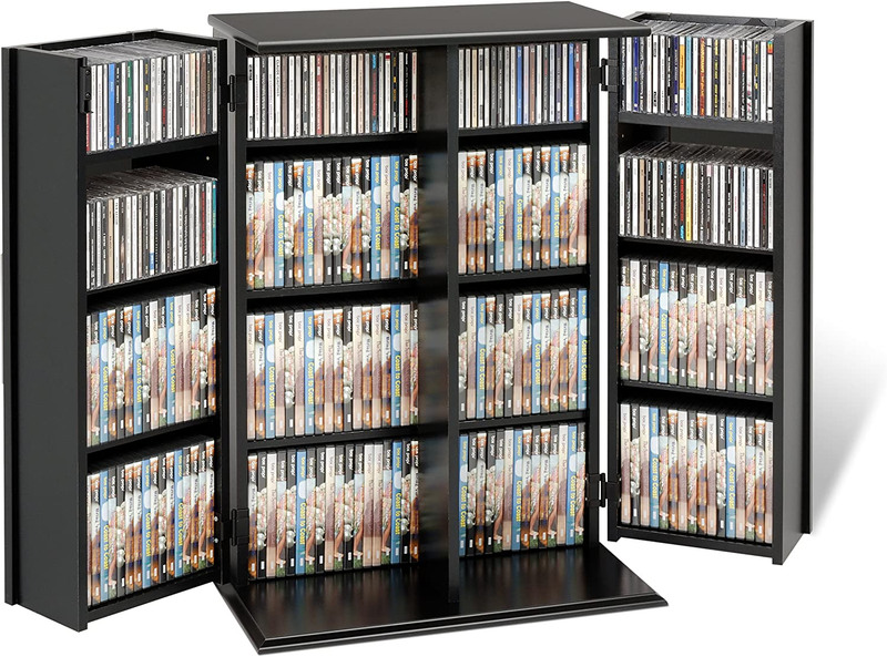 DVD CD Blu-Ray Storage Media Tower Unit Rack Home Movie Cabi