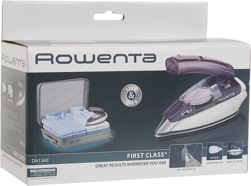 Rowenta DA1560 Travel-Ready 1000-Watt Compact Steam Iron Stainless Steel Sole...