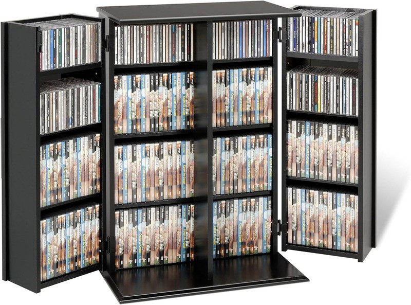 DVD CD Blu-Ray Storage Media Tower Unit Rack Home Movie Cabi