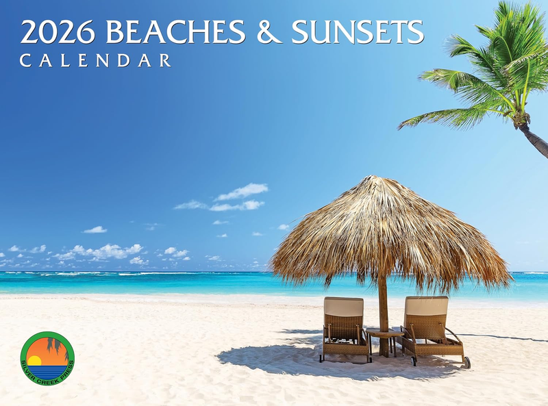 2026 Beaches & Sunsets Wall Calendar