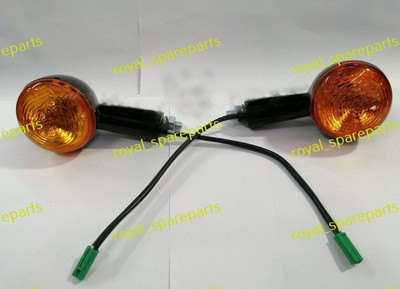 2x Front Indicator Turn Signal Light Black Body For Royal Enfield Meteor 350