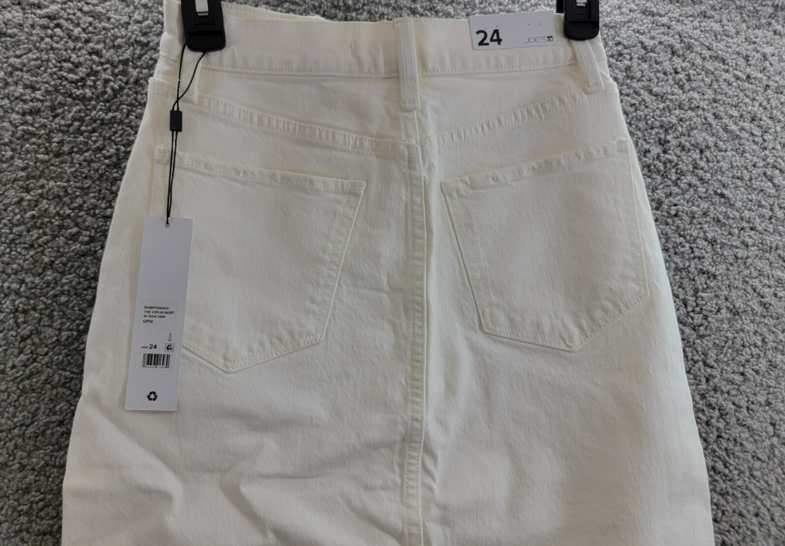 Joe's Jeans The Joplin Denim Skirt Women's 24 Optic White Button Zip Closure - Picture 11 of 16