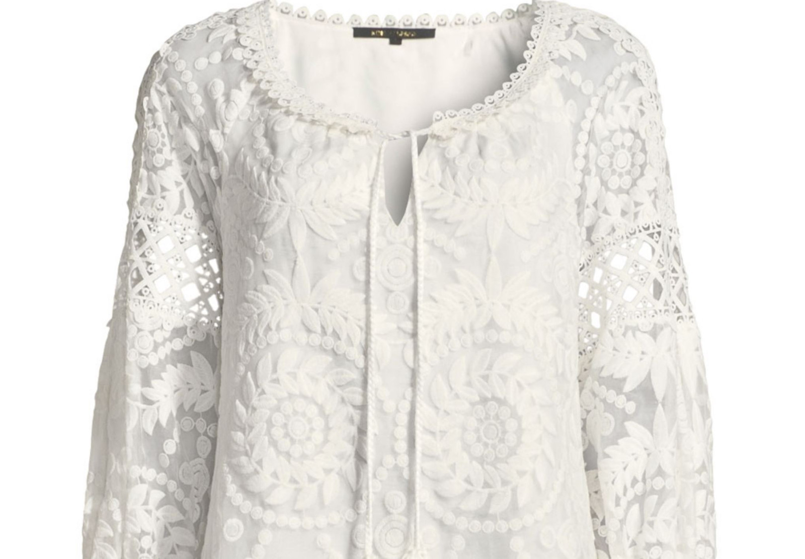 Pre-owned Kobi Halperin $600  Lace Silk Tunic Dress White Xs/s/m/l Absolutely Gorgeous