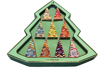 Charbrew Assorted Flavor Tea Packages (9), Christmas Box, Apples Cinnamon, Chai
