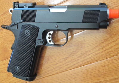 Full Metal Green Gas Blowback Airsoft Gun Compact 1911 Gun Metal Color