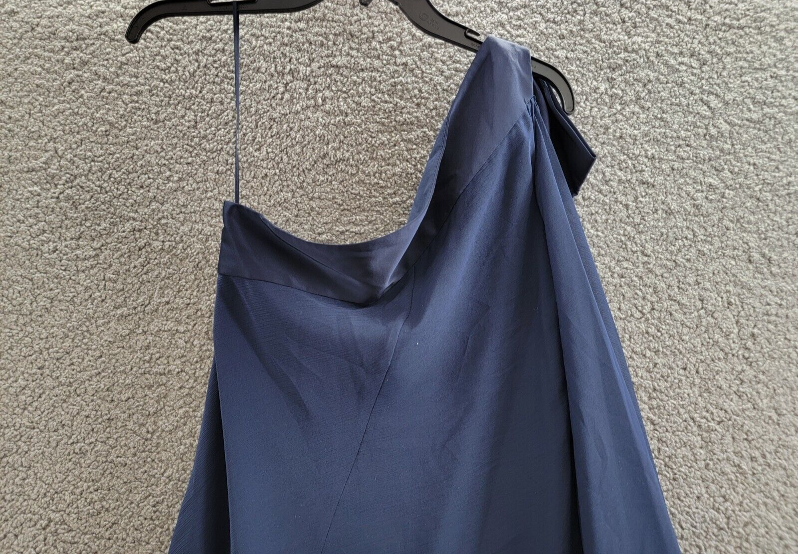 Lauren Ralph Lauren One Shoulder Mini Dress Women's 8 Navy Side Zip Closure - Picture 10 of 16