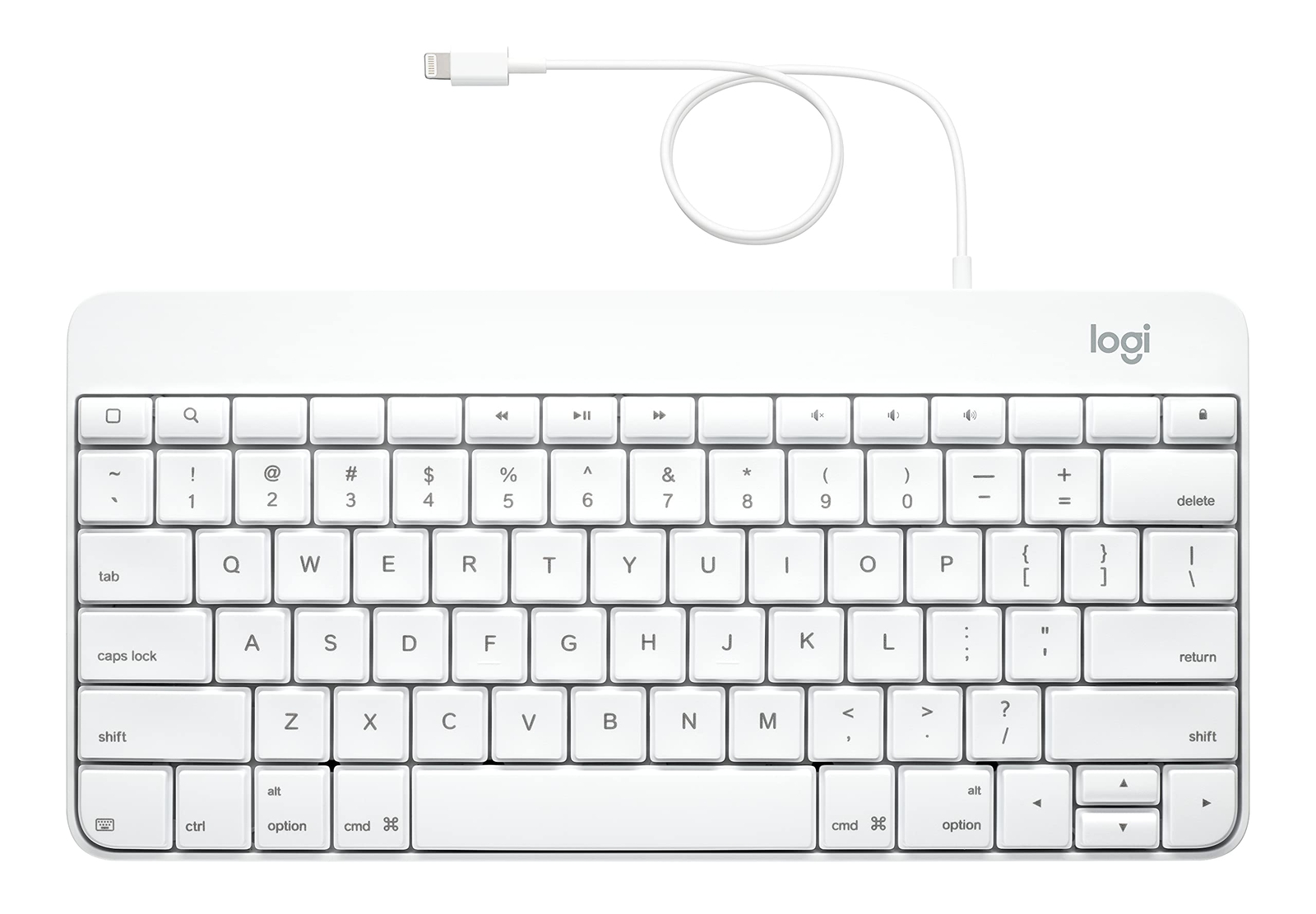 Logitech Wired Keyboard for iPad with Lightning Connector � White
