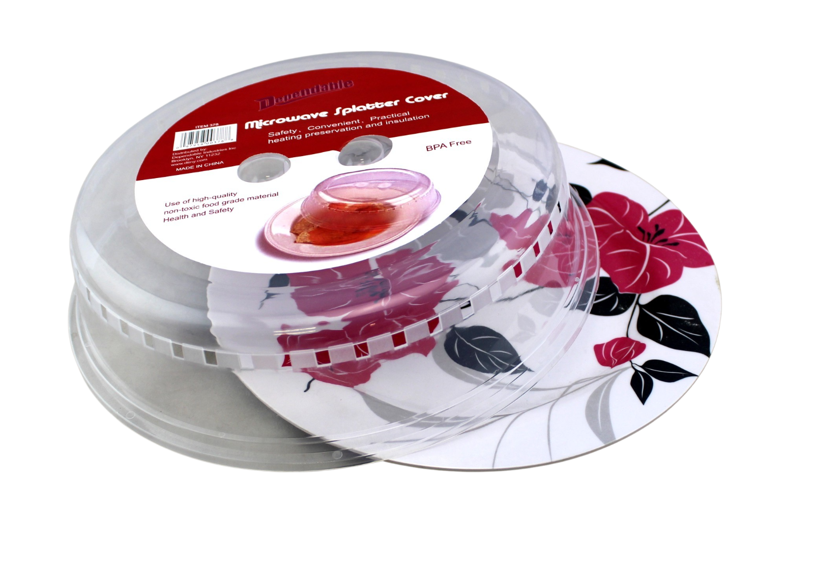 Microwave Splatter Plate Cover 3 Piece Vented 10 Inch Food Grade BPA Free Clear