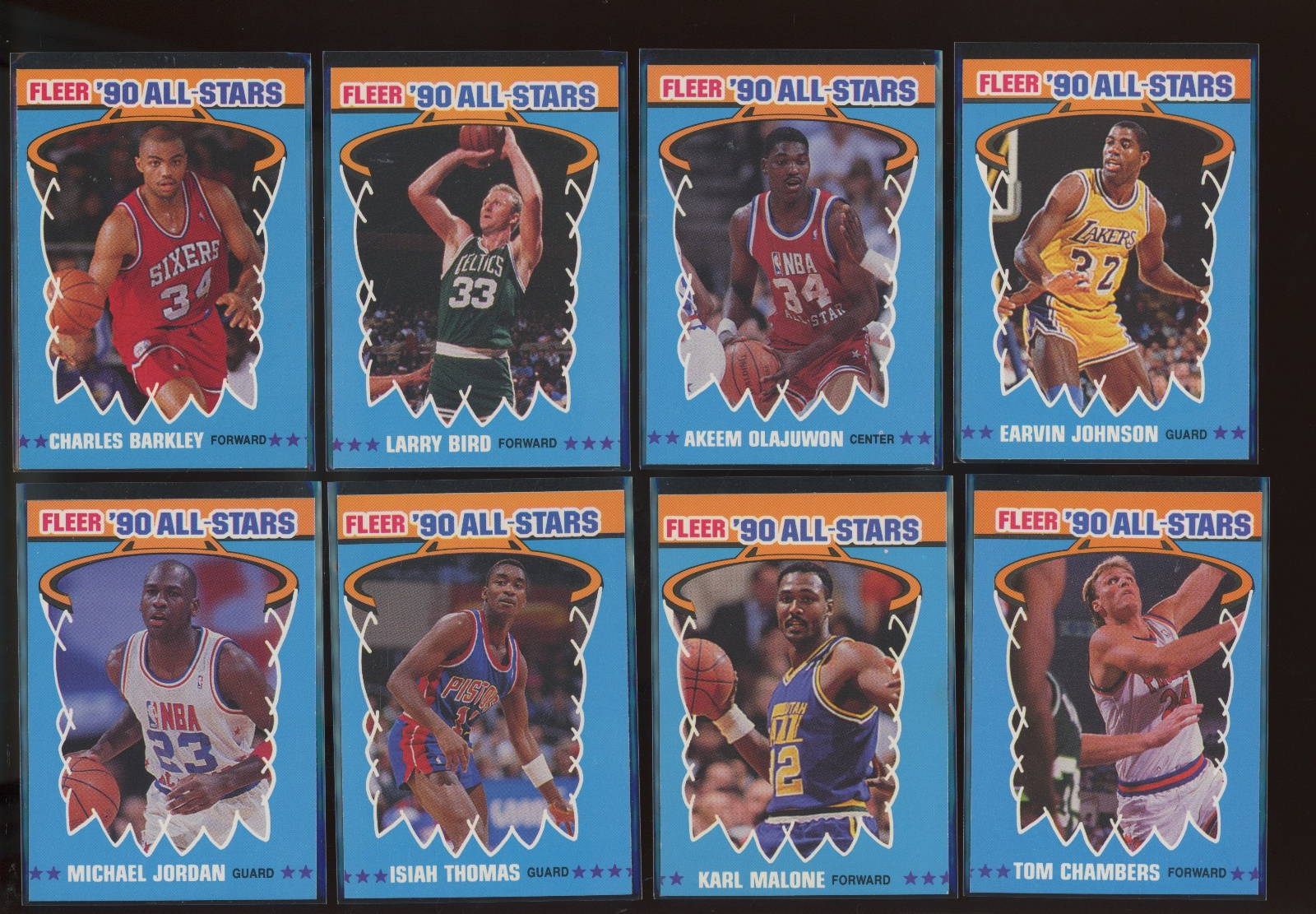 1990 Fleer All Stars Barkley Bird Olajuwon Michael Jordan Thomas Set 1-12