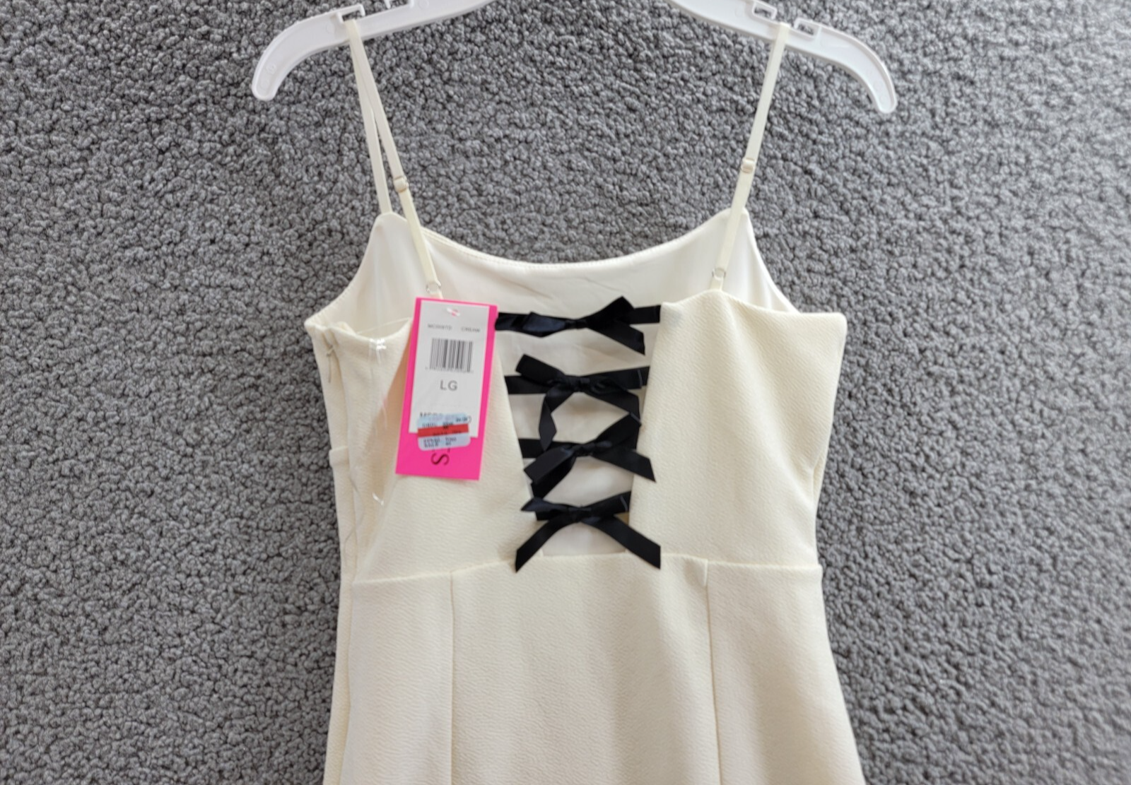 With Jules Sleeveless Bow-Back Ponte-Knit Dress Big Girls L Cream Zip Closure - Picture 10 of 15
