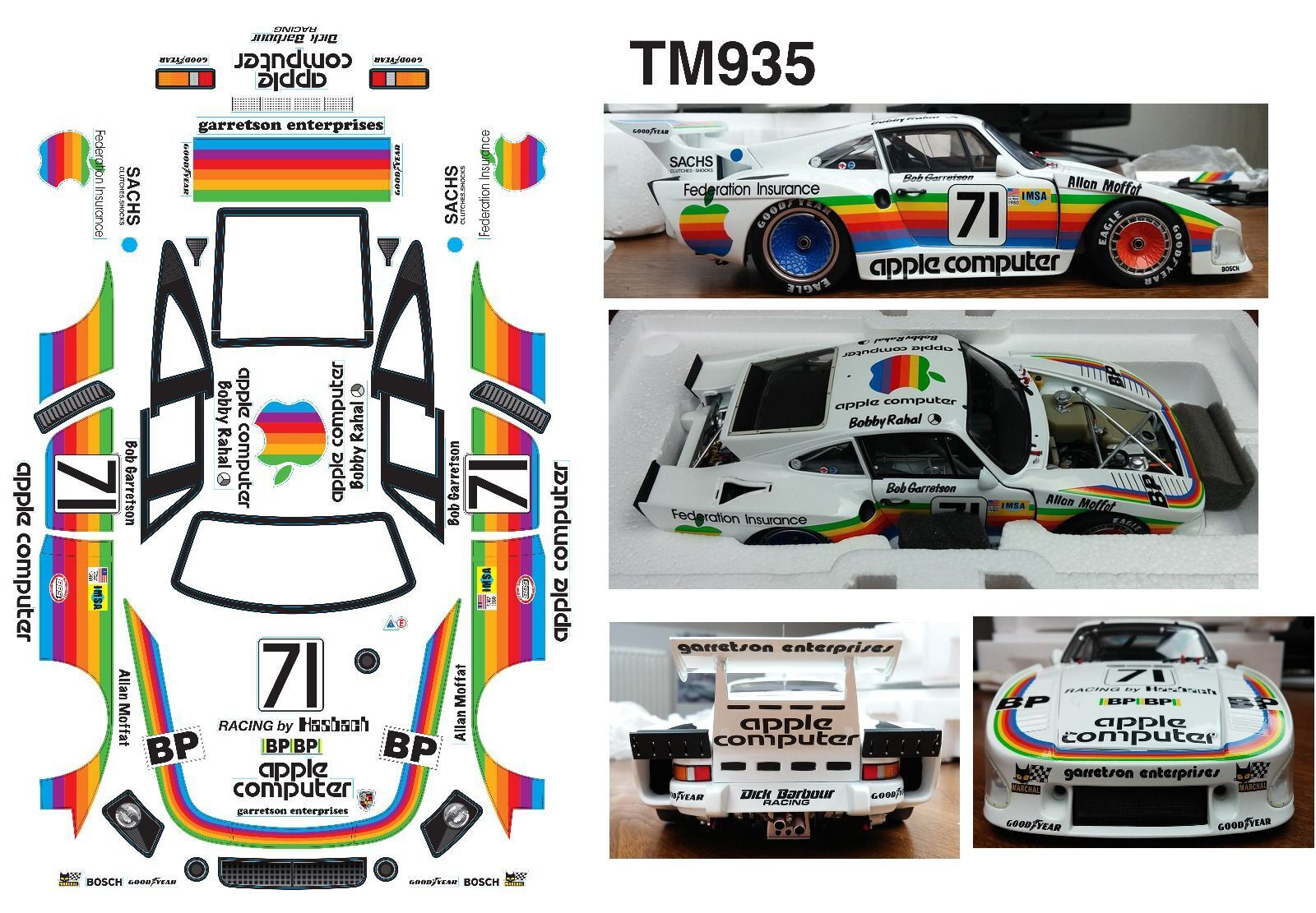 R/C Toy Model Car TM935 1/10 Scale Clear Body Mini Porsche