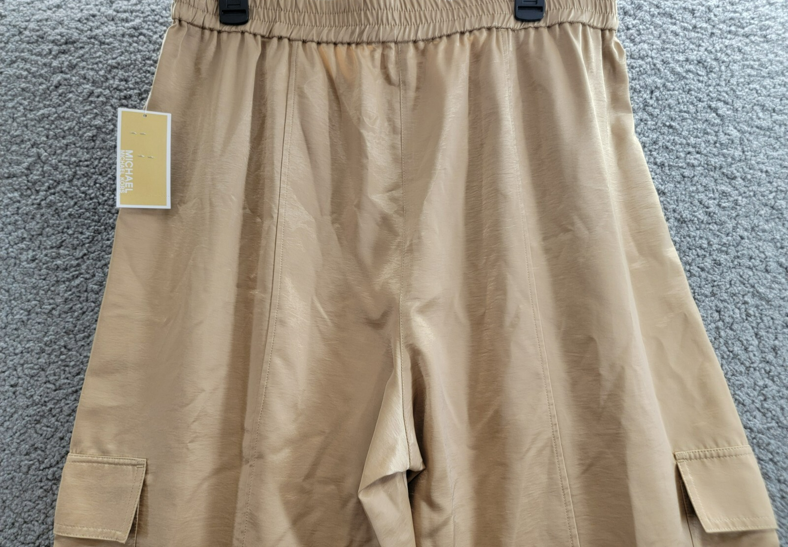 MICHAEL Michael Kors Utility Pull-On Pants Women's L Khaki Solid Elastic Waist - Picture 13 of 18
