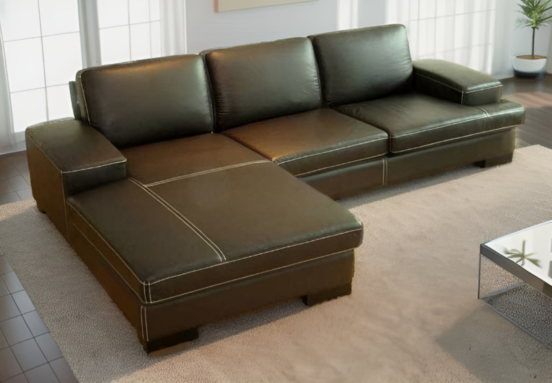 2pc New Modern Leather Sectional Sofa Chaise S281b  (custom Made Options)