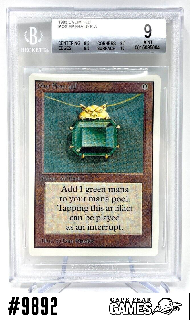 MTG Mox Emerald - Unlimited - BGS 9 - #9892, NM-Mint, English Unlimited MTG Mox Emerald - Unlimited - BGS 9 - #9892, NM-Mint, English Unlimited