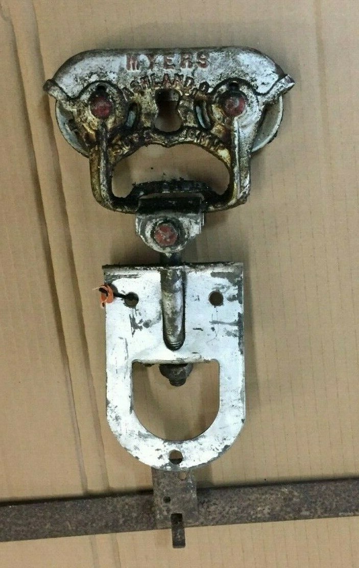 Antique Barn Door Myers Double Rollers 8 ' Track Old Vintage 319-19C