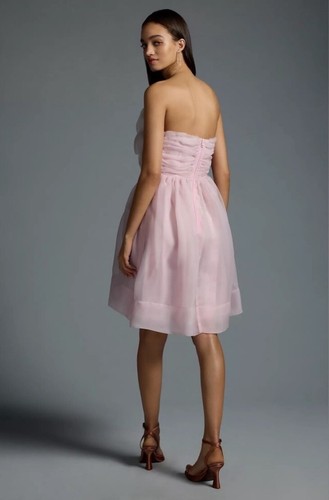 Pre-owned Anthropologie Cynthia Rowley Organza Flower Dress Size 4 $475.00 In Pink