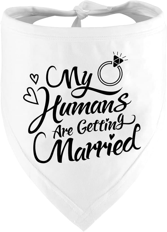 Engagement Gift, My Humans Are Getting Married Dog Bandana, Wedding Photo Prop,