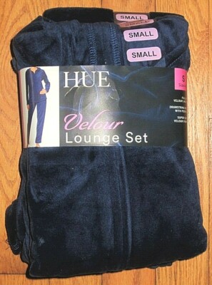 NWT Women's HUE Velour Lounge Set Full Zip Jacket Drawstring Pants
