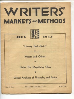 Writers' Markets and Methods 7/1932-pulp writer Arthur T
