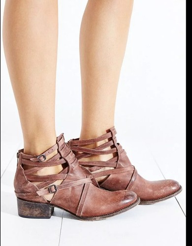 Pre-owned Freebird By Steven Distressed Stair Ankle Boot Rust Sz 11 Rare