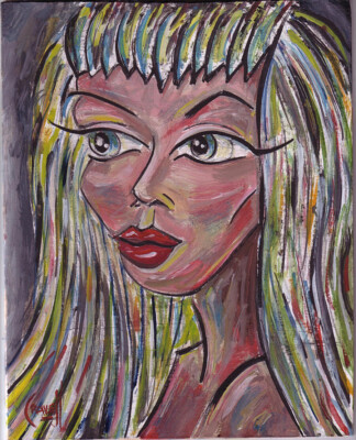 THE FAR AWAY LOOK 8x10 NEW oil painting WOOD vintage woman signed CROWELL