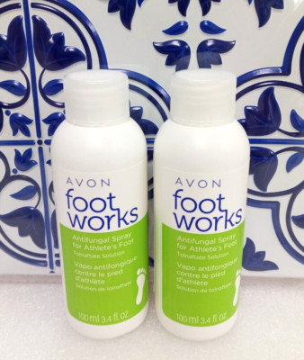 Avon FOOT WORKS Antifungal Spray 2 PK Athletes Foot TOLNAFTATE 3.4 oz No Sprayer