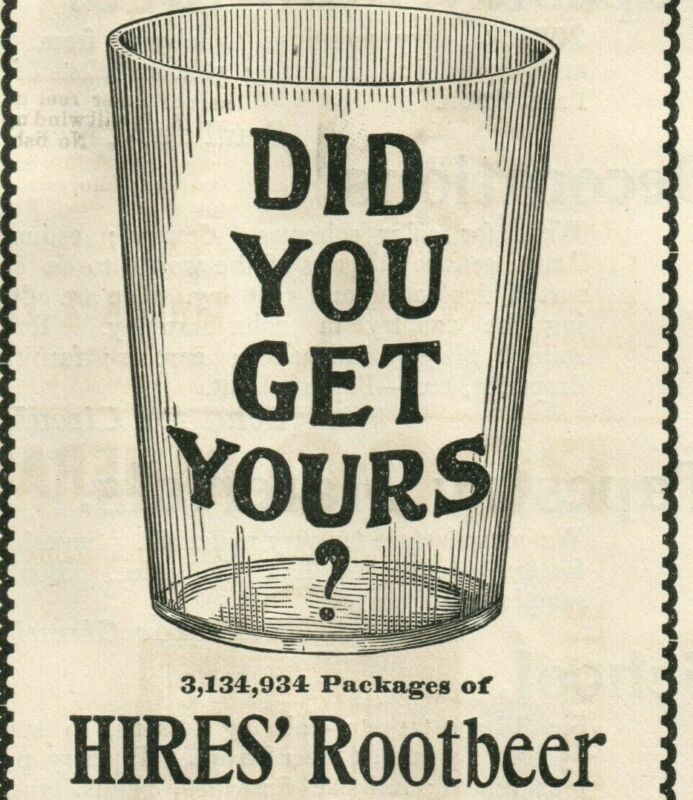 1895 HIRES ROOT BEER Soda Pop Fountain Beverage "Healthy Drink" Original Ad 3493