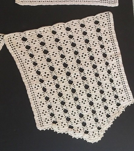 Antique Handmade Lace 8 Piece Table Place Mats In Light Brown Table Doilies