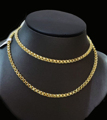 Pre-owned Globalwatches10 Real 10k Yellow Gold Byzantine Box Chain Necklace 26"inches Men
