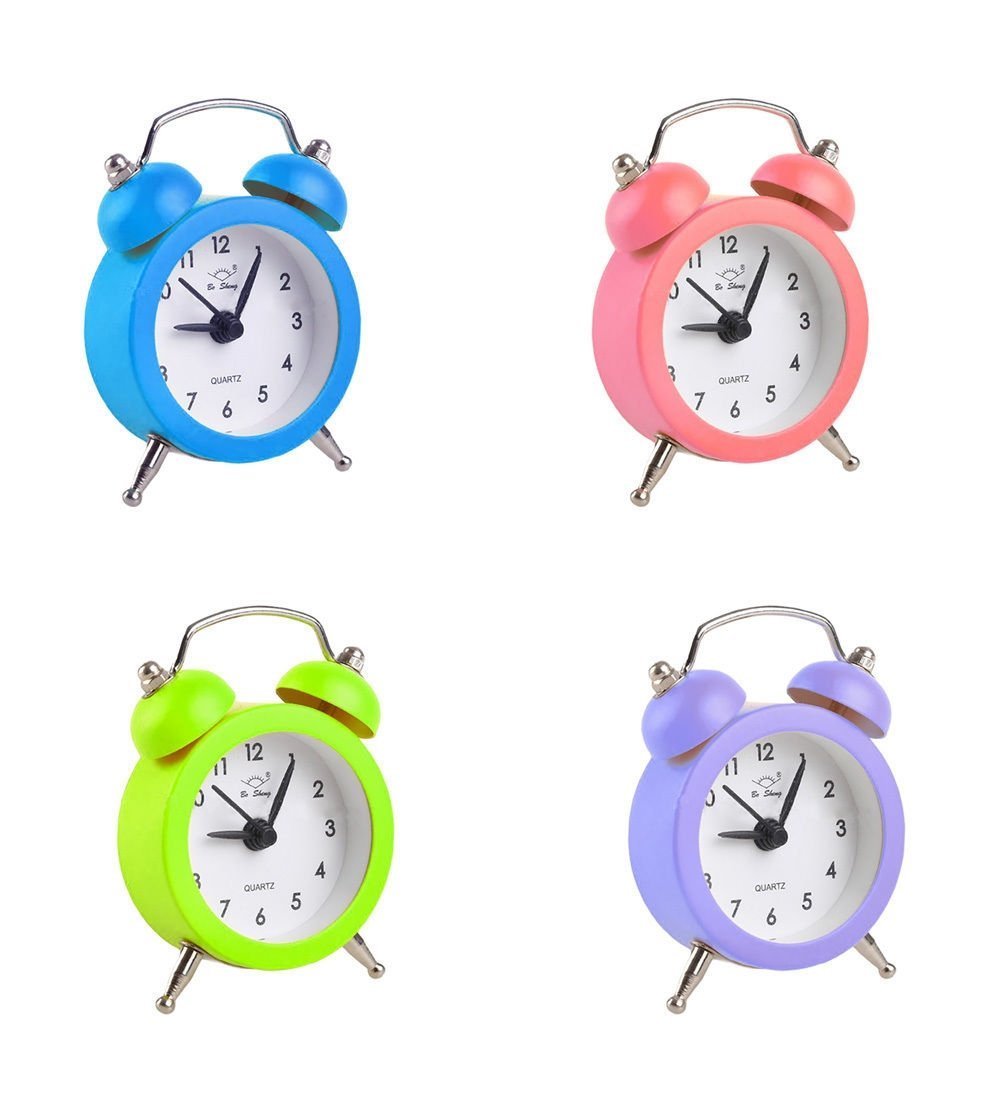 Orologio Da Tavolo Mini Sveglia Digitale Doppia Campana Retrò Colorata moc