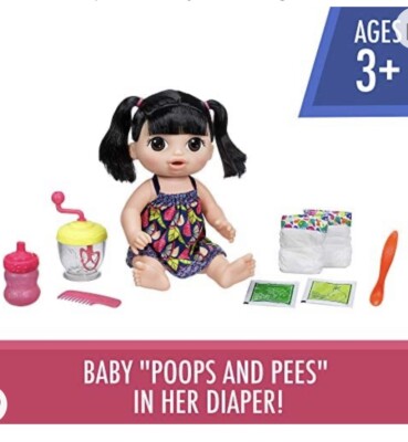 Baby Alive Sweet Spoonfuls  Baby Doll, Black Straight Hair, Poops & Pees E0633