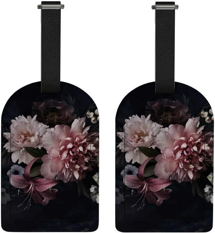 Tags For Women,2 Pack Pu Leather Suitcase Tag Set