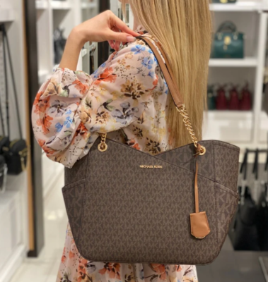 Michael Kors Large Chain Monogram Shoulder Tote NWT