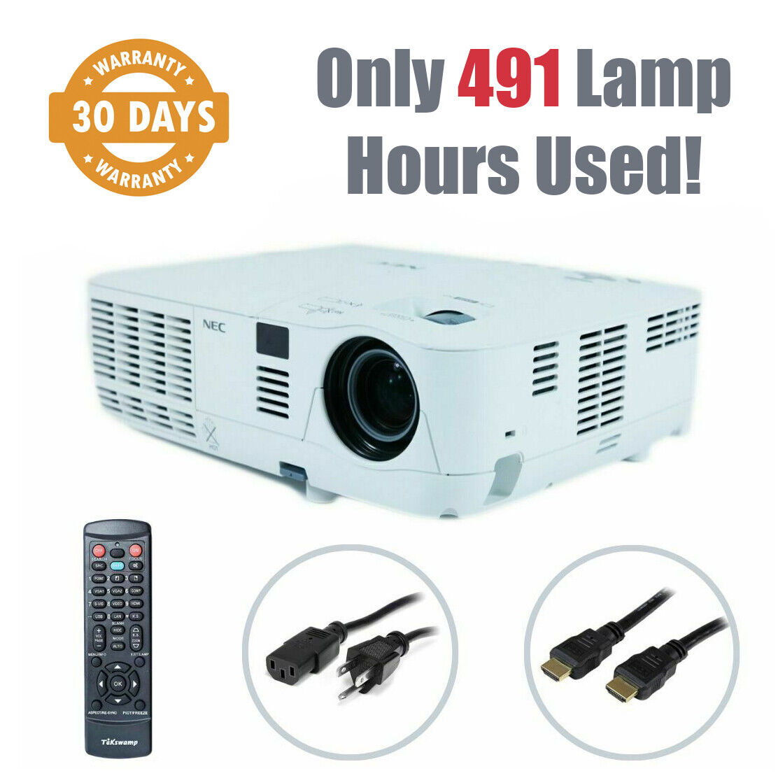 NEC V260X DLP Projector 2600 Lumens NP-V260X 1080i 3D Only 491 Lamp Hours  UsedのeBay公認海外通販｜セカイモン