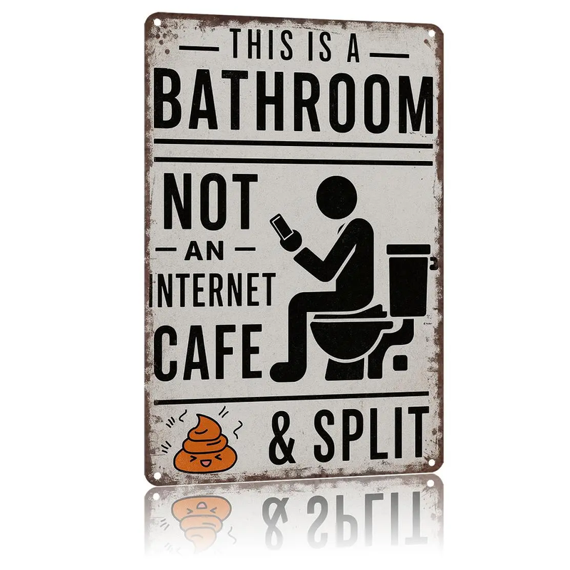 Funny Bathroom Wall Decor Metal Sign Vintage This Is a Bathroom Not an Internet 