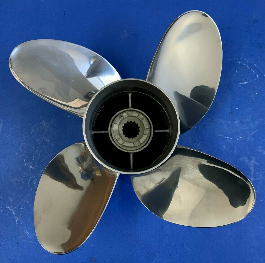 Powertech Propeller 19P 4 Blade Stainless Steel Mercury 15 Spline の