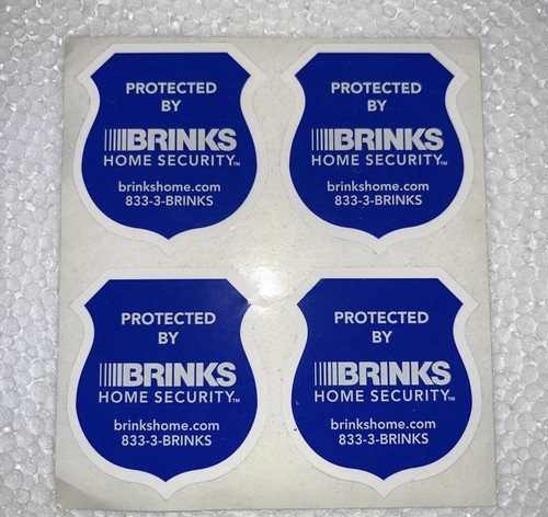 4 BRINKS Home Security Window Sticker Decal Door signs House Alarm System